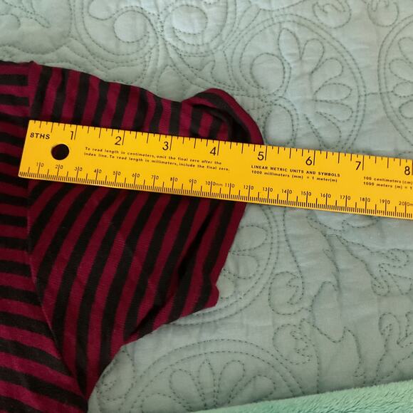 Enza Costa Womens Striped Front Tie Cropped Tee Shirt Small - Picture 9 of 9